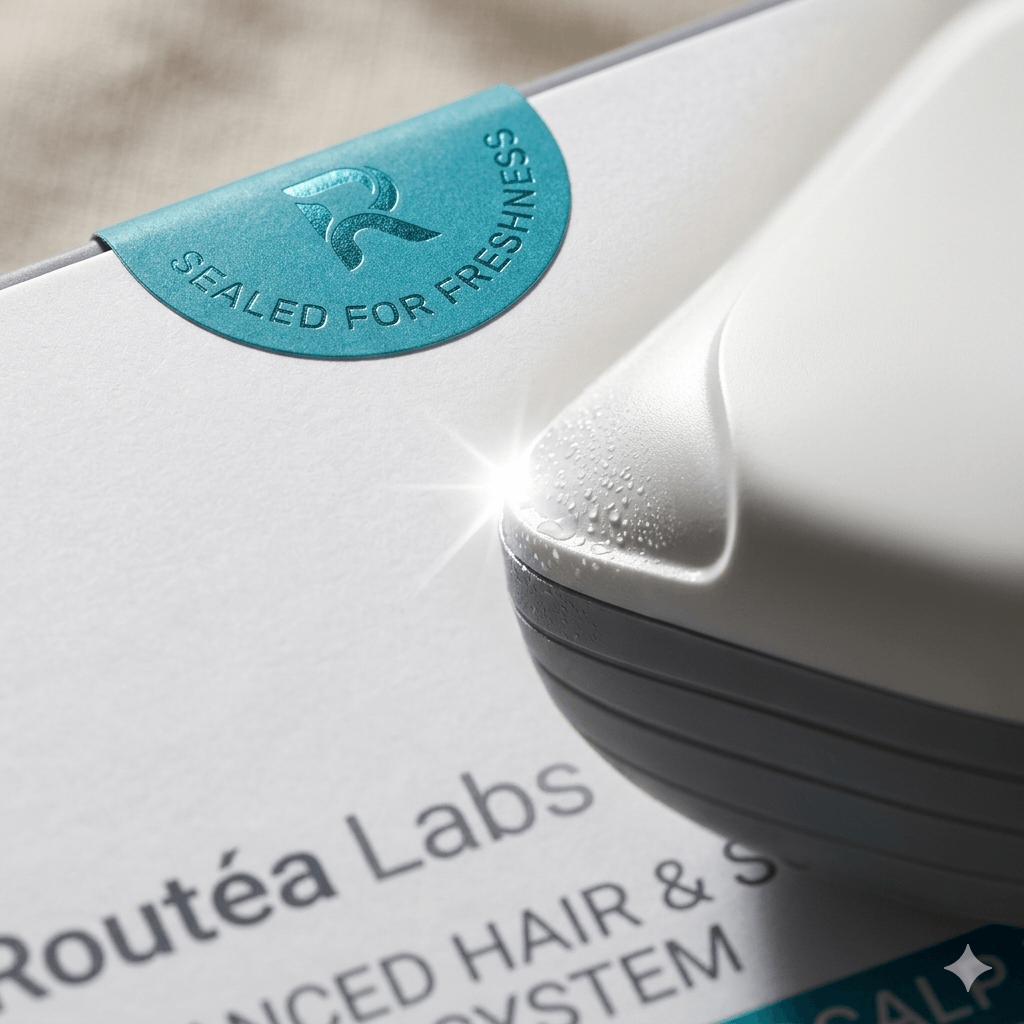 Deep clean scalp and massager Therapy product packaging with a freshness seal and sleek design.
