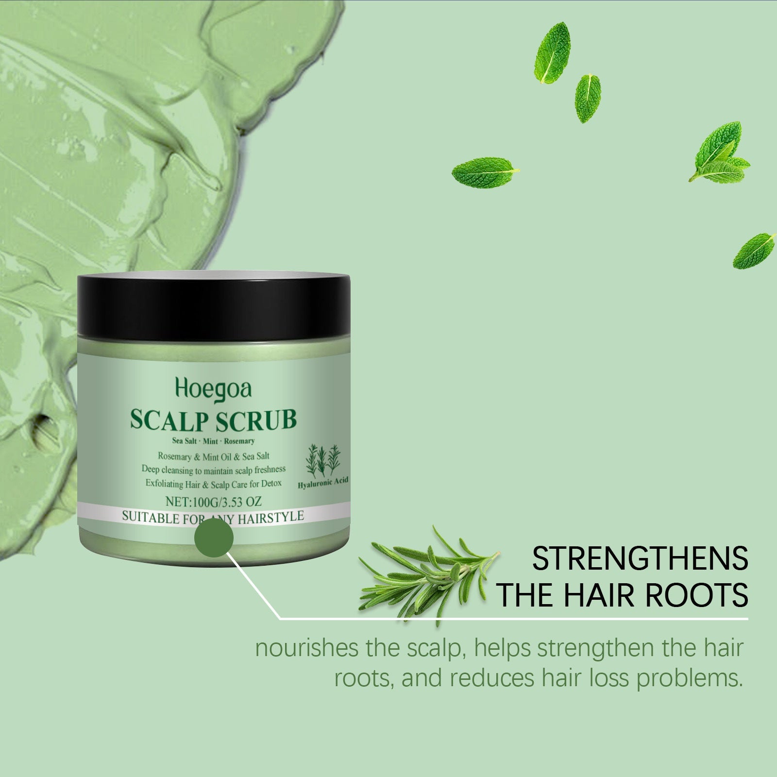 Rosemary Scalp Facial Scrub Soothing Scalp Moisturizing Cool